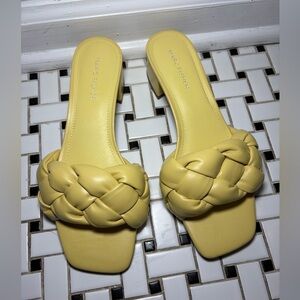 Marc Fisher Braided Yellow Slide Mules
